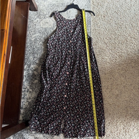 Handmade Casual Button Down Dress Butterflies Floral - Picture 6 of 8